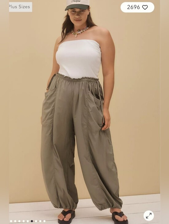 Anthropologie Pants - Women's Olive Green Wide-Leg Jumpsuit with White Bodice XLP